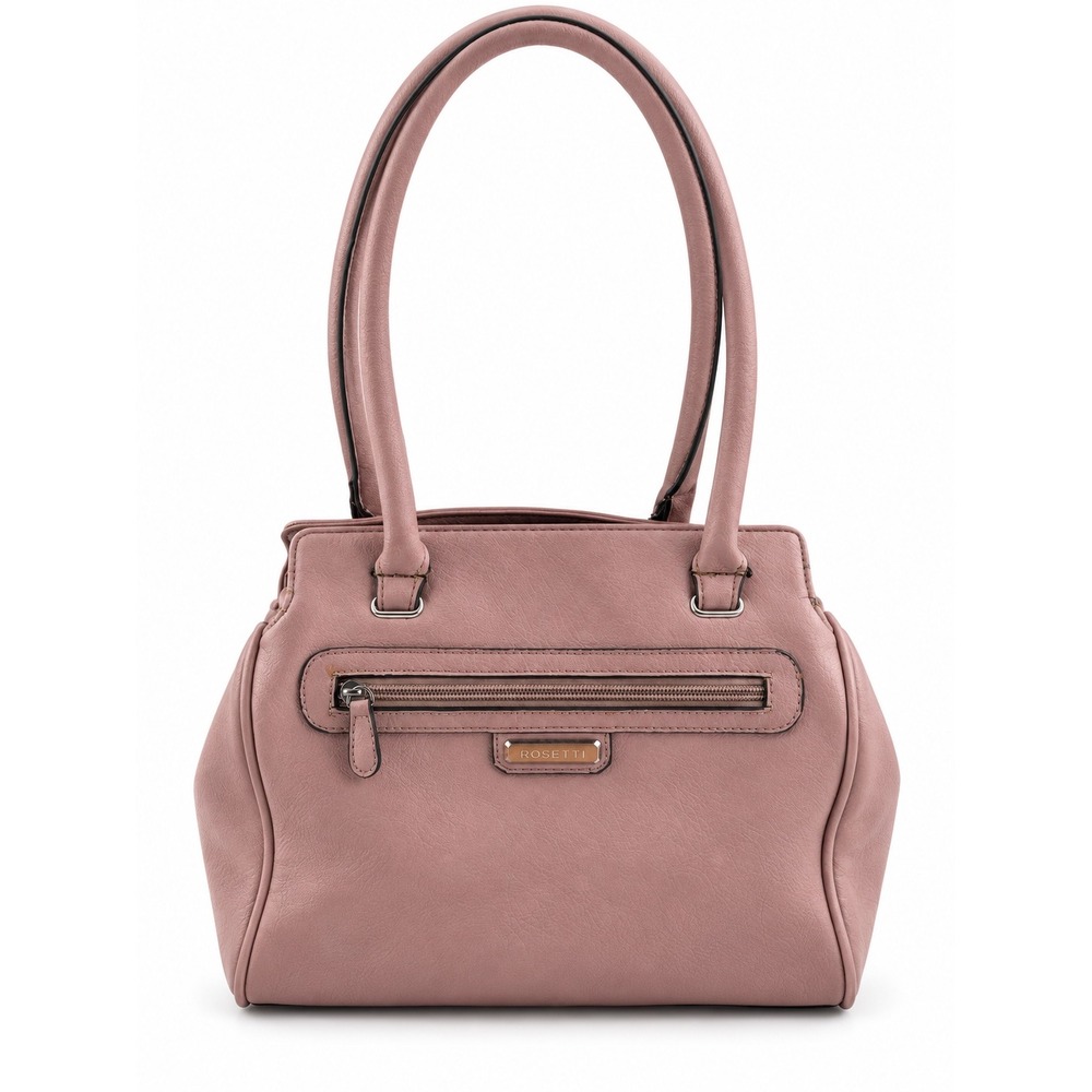 Rosetti Women Pink Mauve Faux Leather Shoulder Bag Tote Handbag Pocket Multi